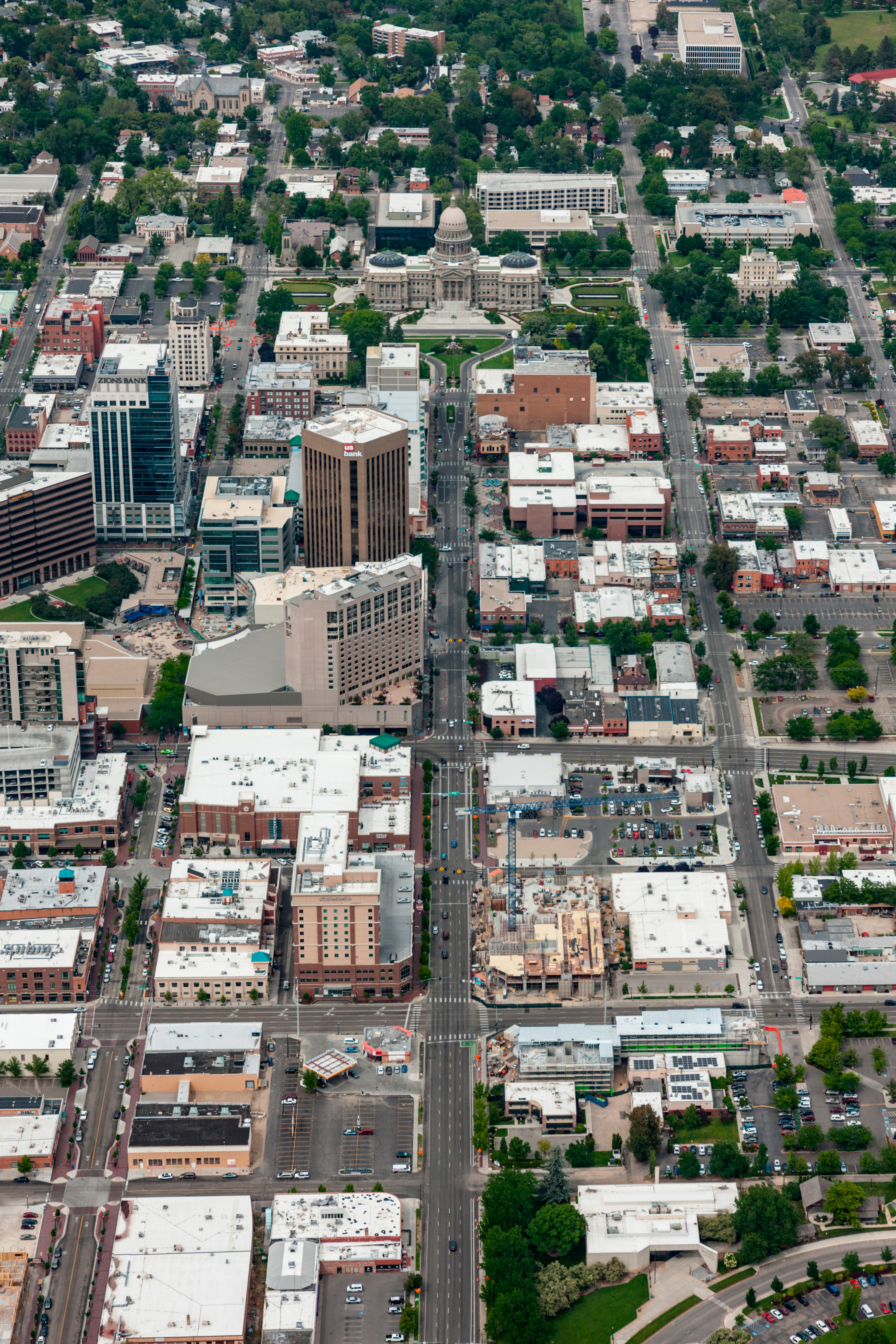 Aerial view of downtown Boise.