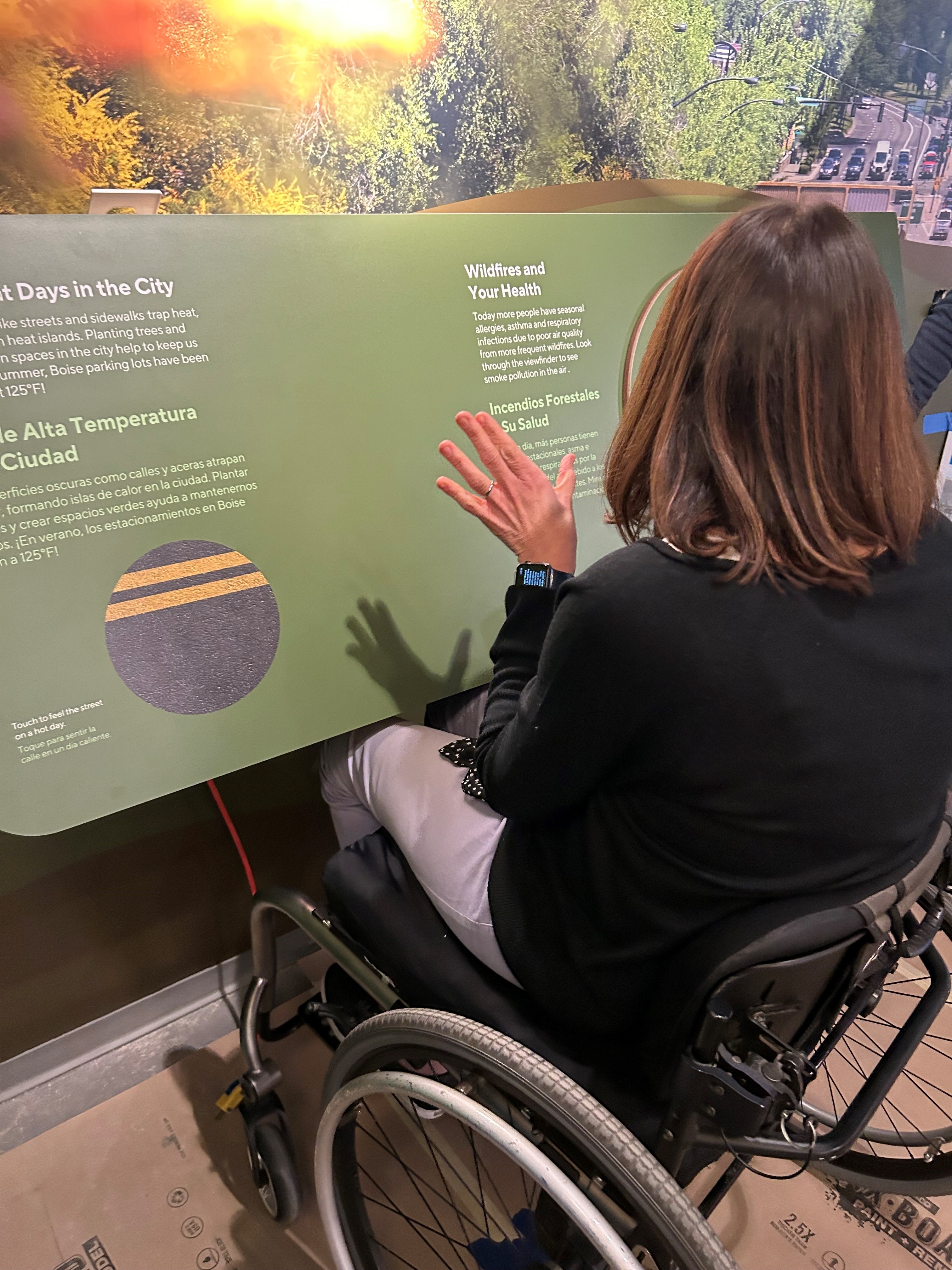 Exhibit display at low level for wheelchair accessibility.